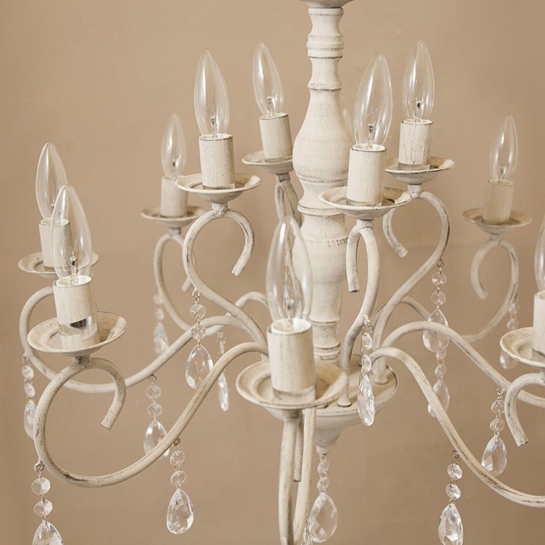 ホワイト　シャビーシックシャンデリア