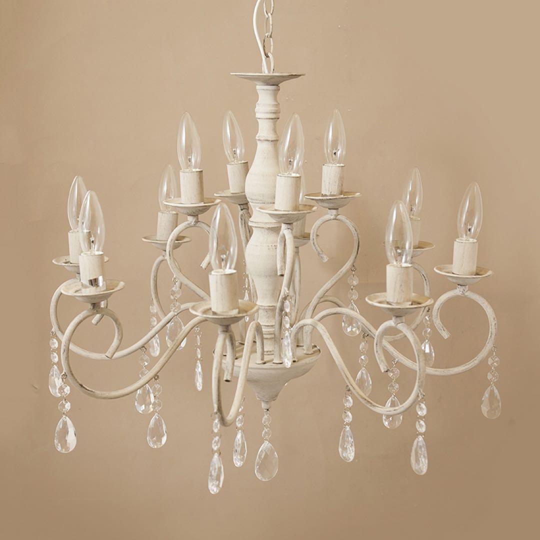 ホワイト　シャビーシックシャンデリア