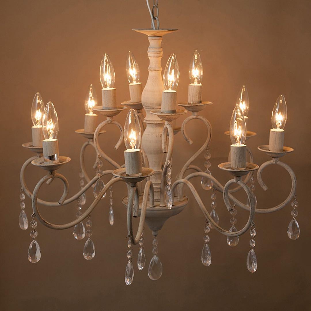 ホワイト　シャビーシックシャンデリア