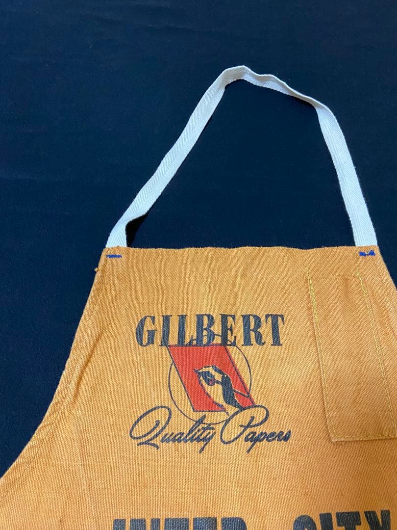 50s ワークエプロン　ニュースペーパー　染み込み