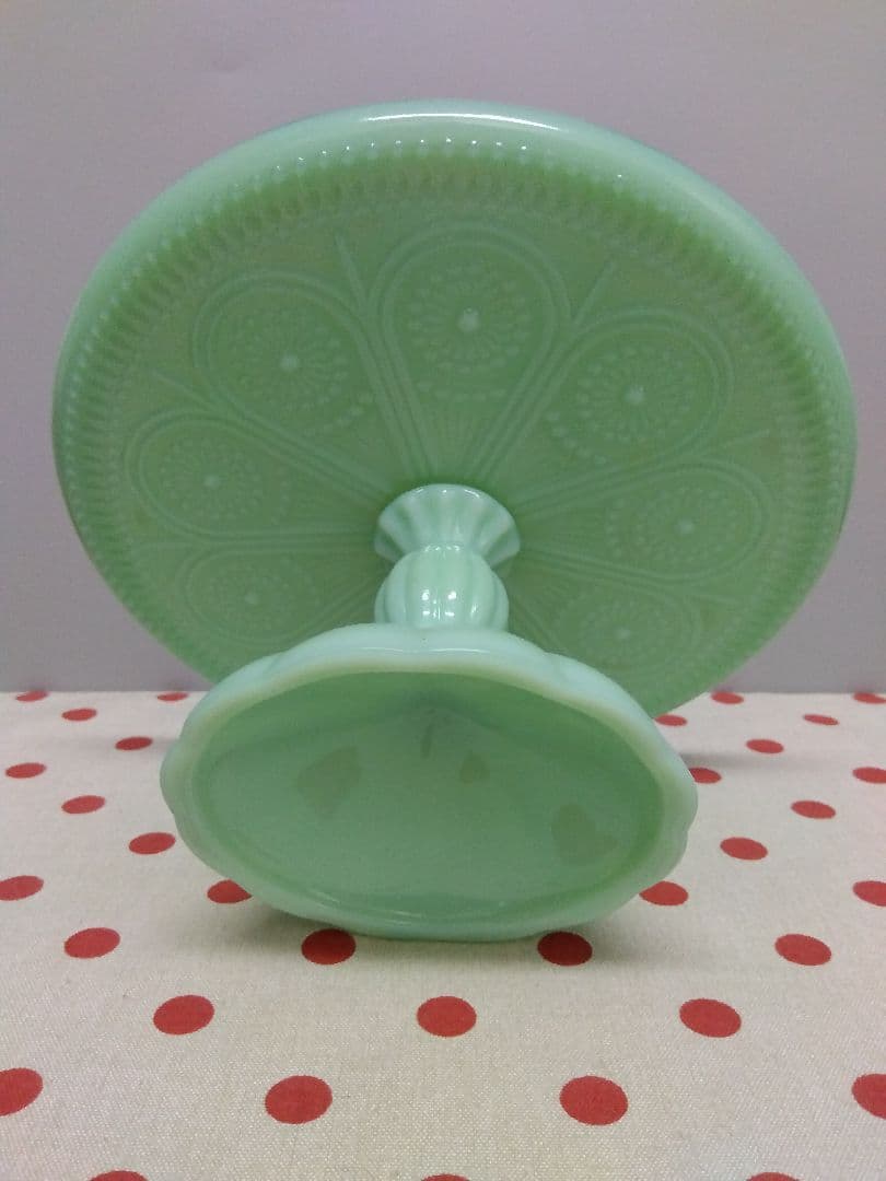 最終価格！ ケーキスタンド　USA　ミルクガラス ジェダイ ディスプレイ