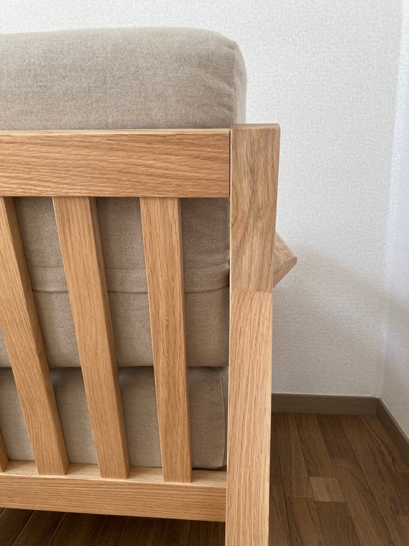 無印良品　ソファ木製フレーム　フェザーポケットコイル 1シーター