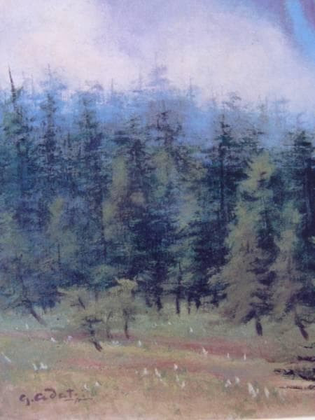 足立源一郎、【愛別岳・比布岳】、希少な大判額装用画集より、美品