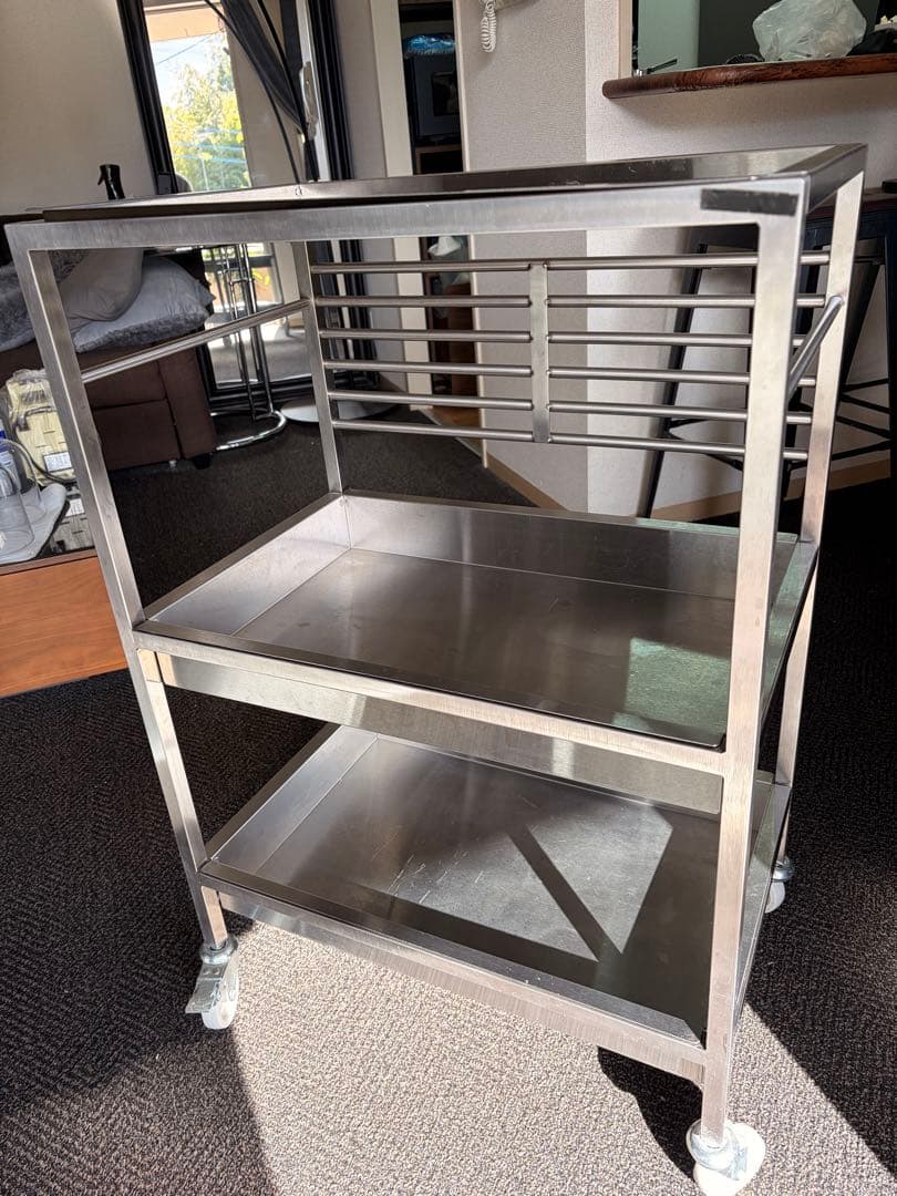 IKEAクングスフォルス　ステンレススチール 2段キッチンワゴン
