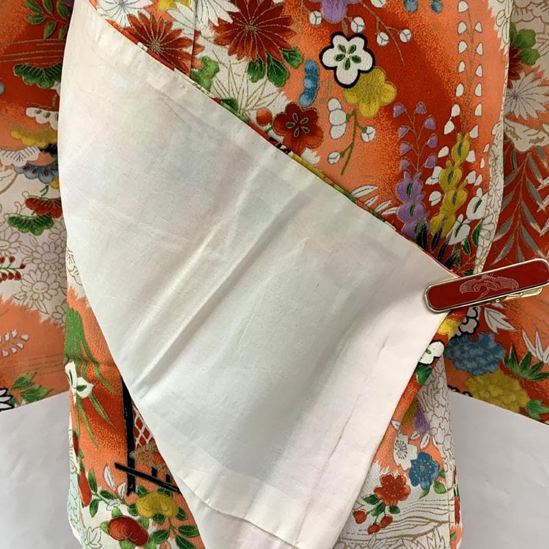 601ag33□七五三 小柄な三歳 セミアンティーク 女児 着物&チュール帯