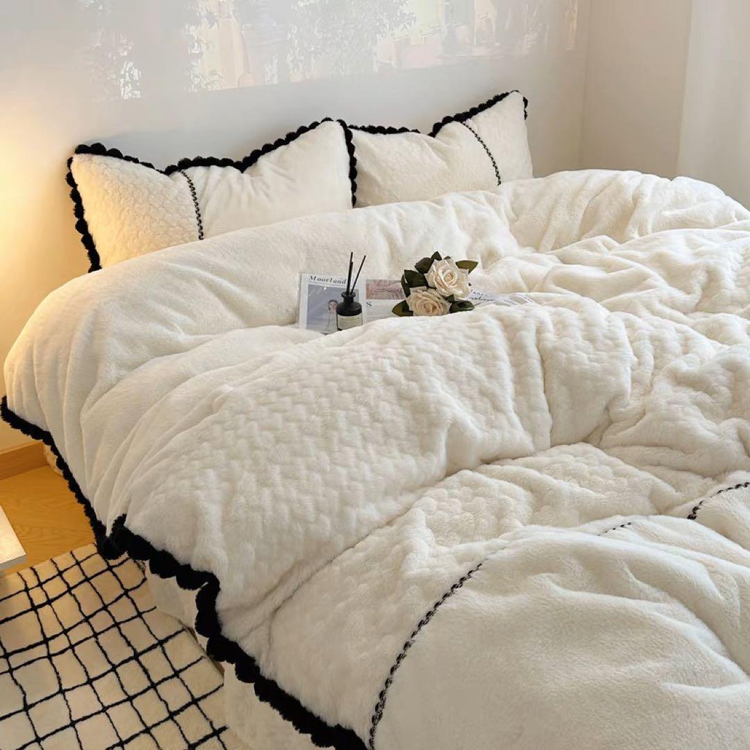 フリースダブルカバーセット ホワイト