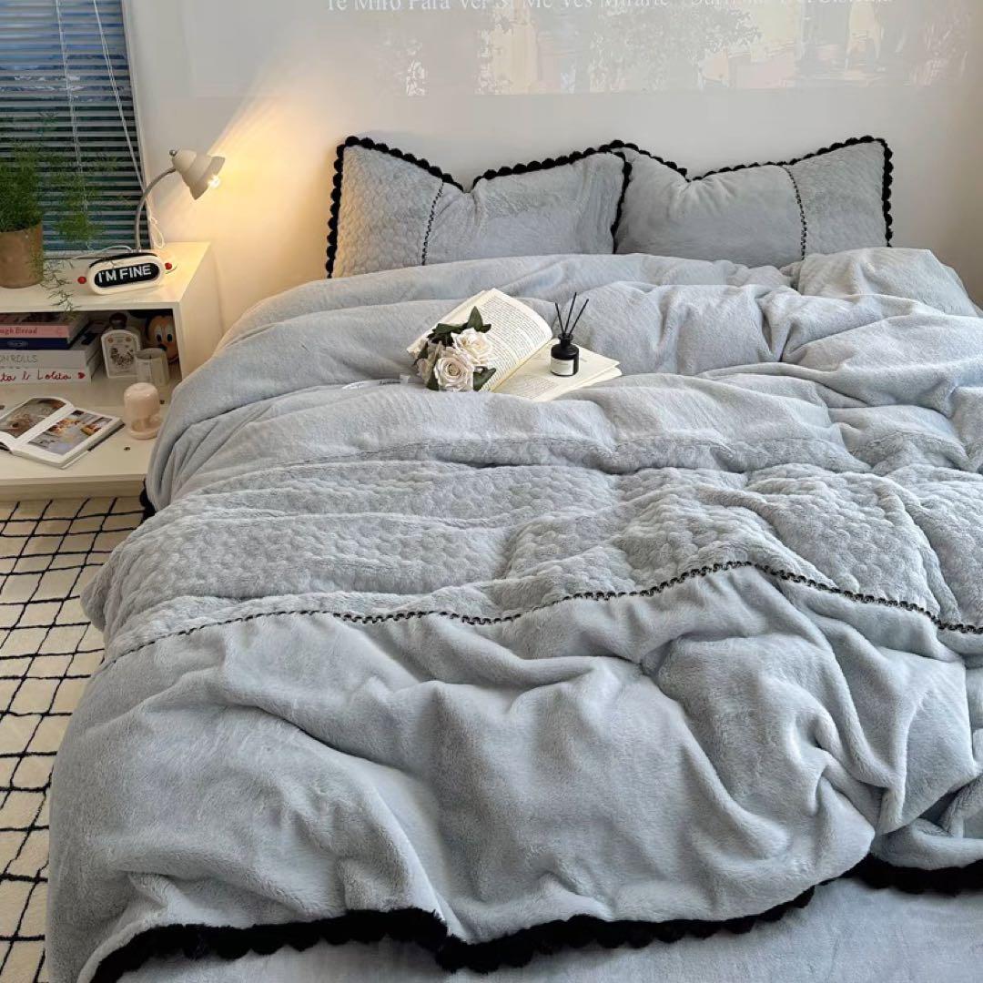 フリースダブルカバーセット ホワイト