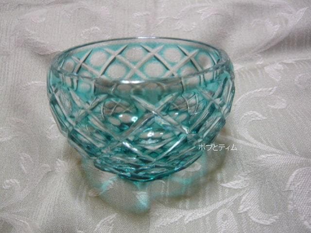 新品 薩摩びーどろ工芸作 薩摩切子 切子 サラダボール サラダボウル 2点