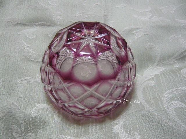 新品 薩摩びーどろ工芸作 薩摩切子 切子 サラダボール サラダボウル 2点