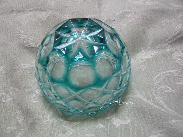 新品 薩摩びーどろ工芸作 薩摩切子 切子 サラダボール サラダボウル 2点