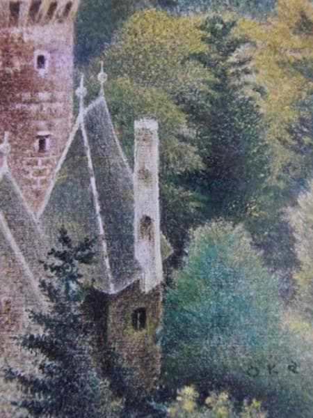 岡鹿之助、【森の館】、希少な大判額装用画集より、美品、日本人画家