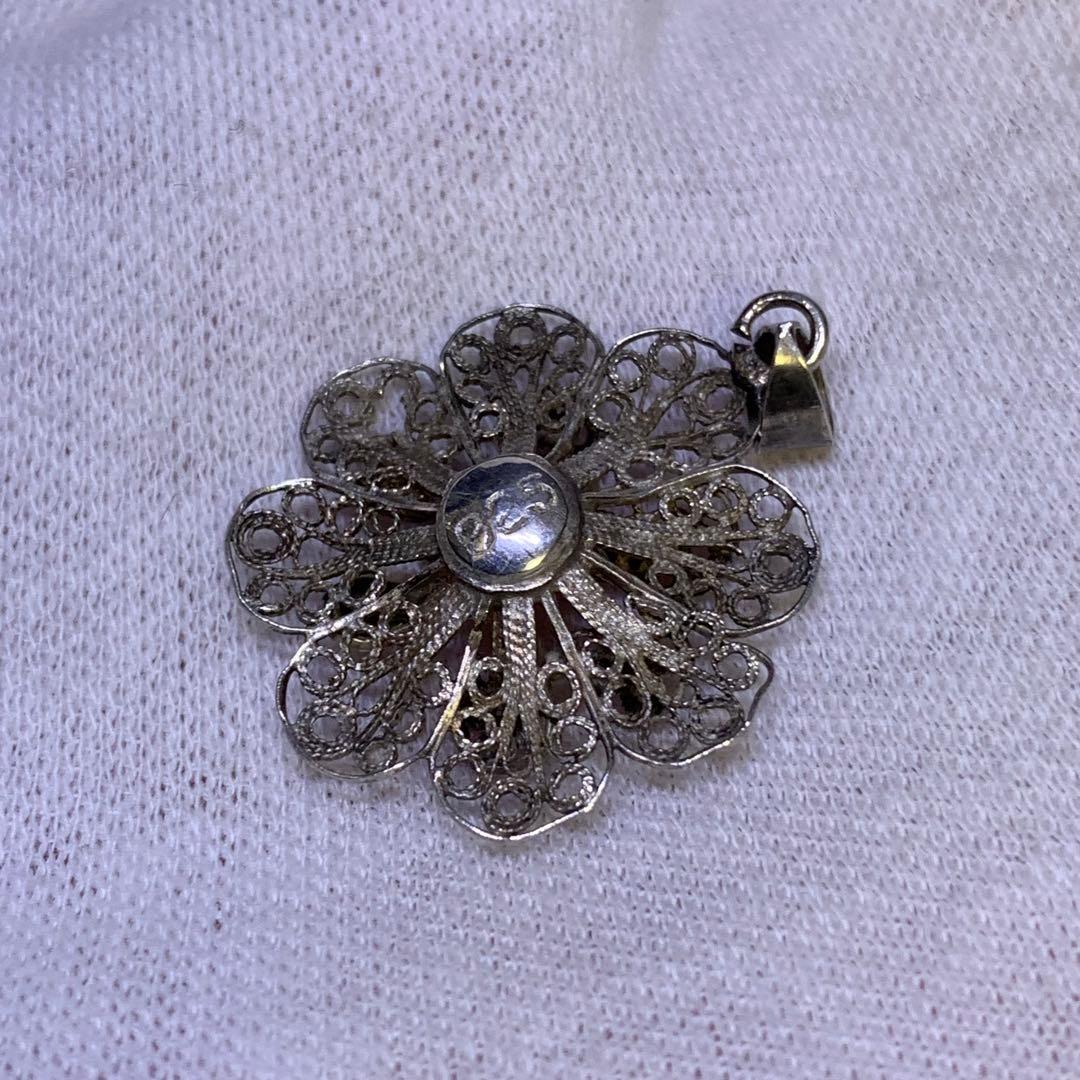 《アンティーク激レア》⭐︎silver925フィリグリーフラワーペンダントトップ⭐︎