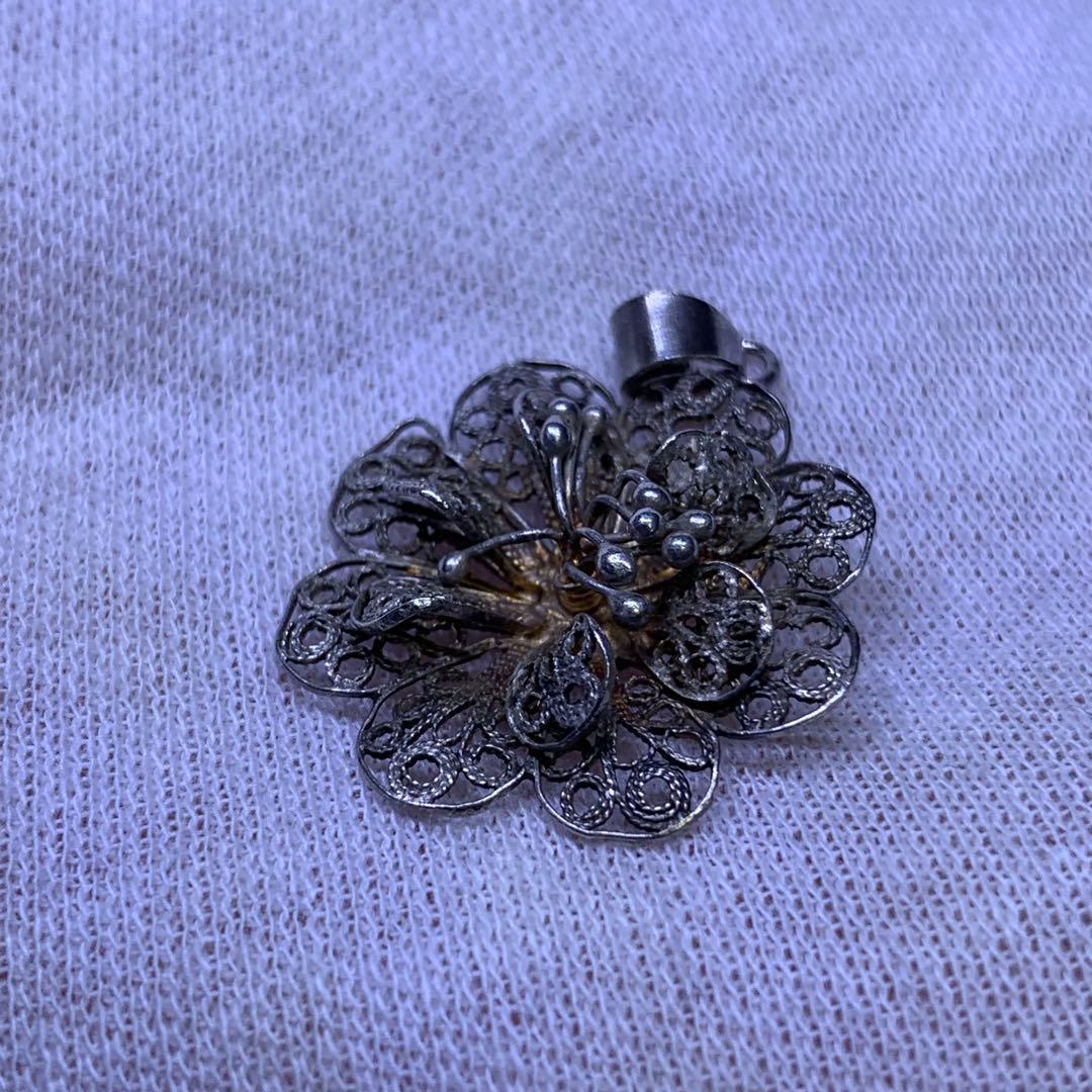 《アンティーク激レア》⭐︎silver925フィリグリーフラワーペンダントトップ⭐︎
