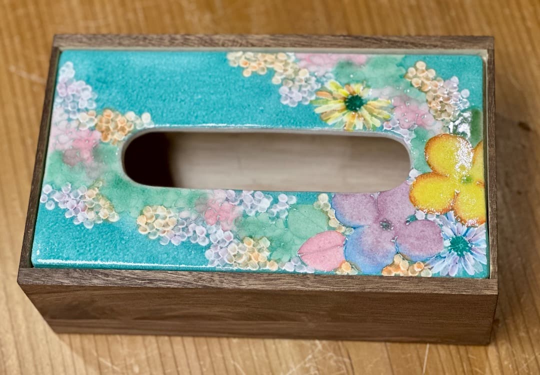【値下げ】新品　工房ゆずりは　ティッシュBOX　カバー　花柄　プレゼントゆー05