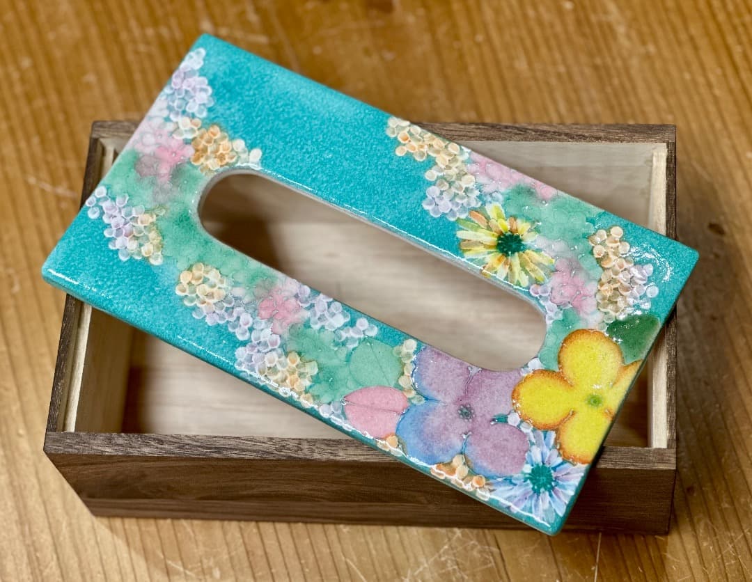【値下げ】新品　工房ゆずりは　ティッシュBOX　カバー　花柄　プレゼントゆー05