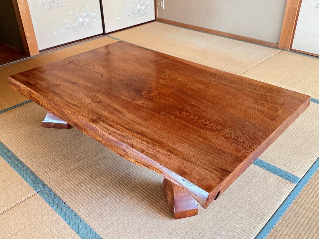 座卓 テーブル ケヤキ 欅 一枚板