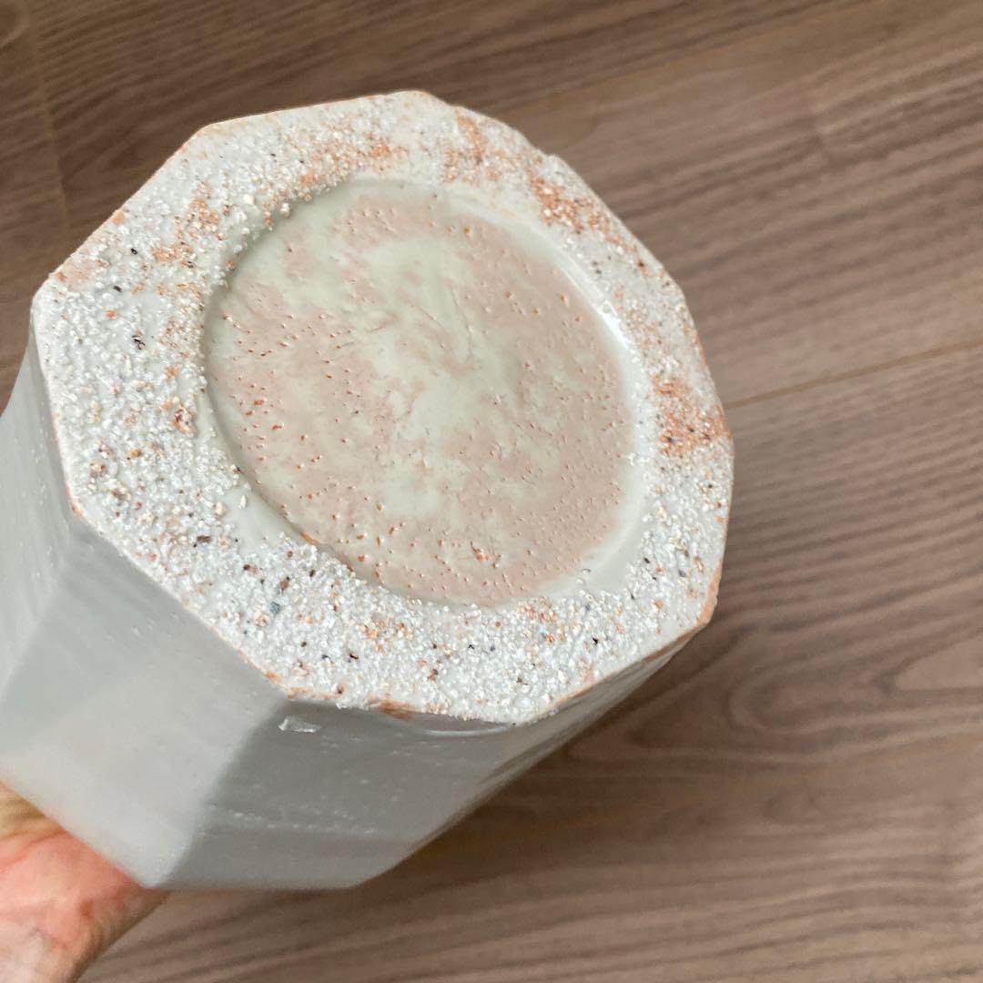 森岡由利子 角形 花器 壺 白磁壺 李朝