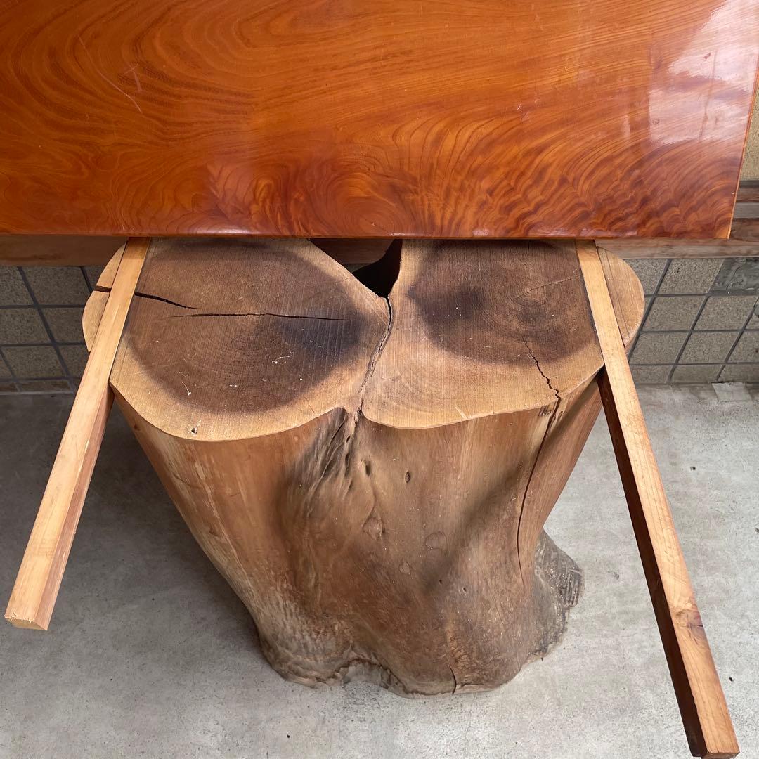 【銘木】欅 無垢一枚板 センターテーブル 注文品 特注品 珍品 昭和レトロ