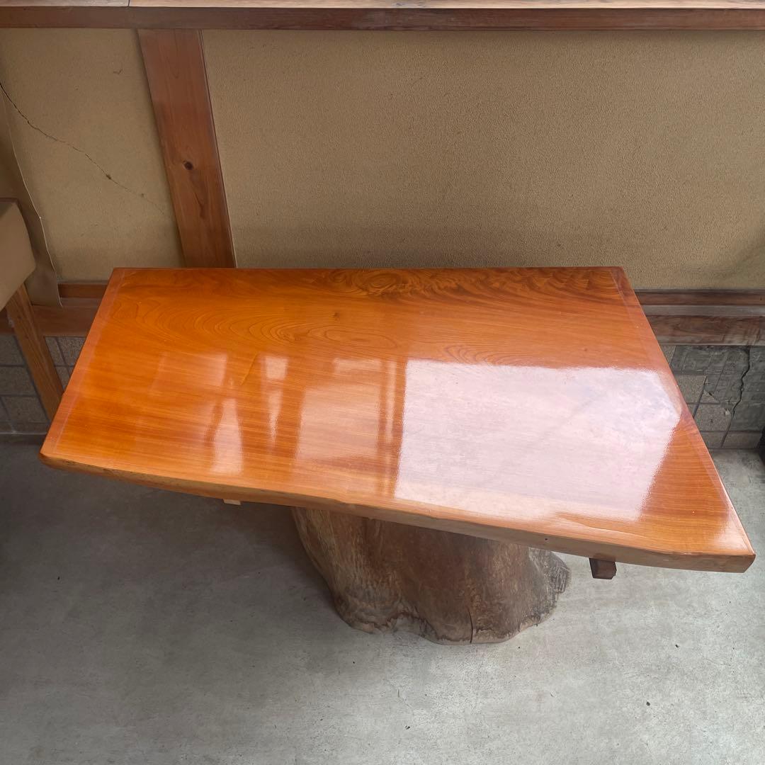 【銘木】欅 無垢一枚板 センターテーブル 注文品 特注品 珍品 昭和レトロ