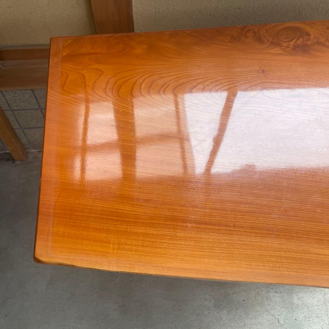 【銘木】欅 無垢一枚板 センターテーブル 注文品 特注品 珍品 昭和レトロ