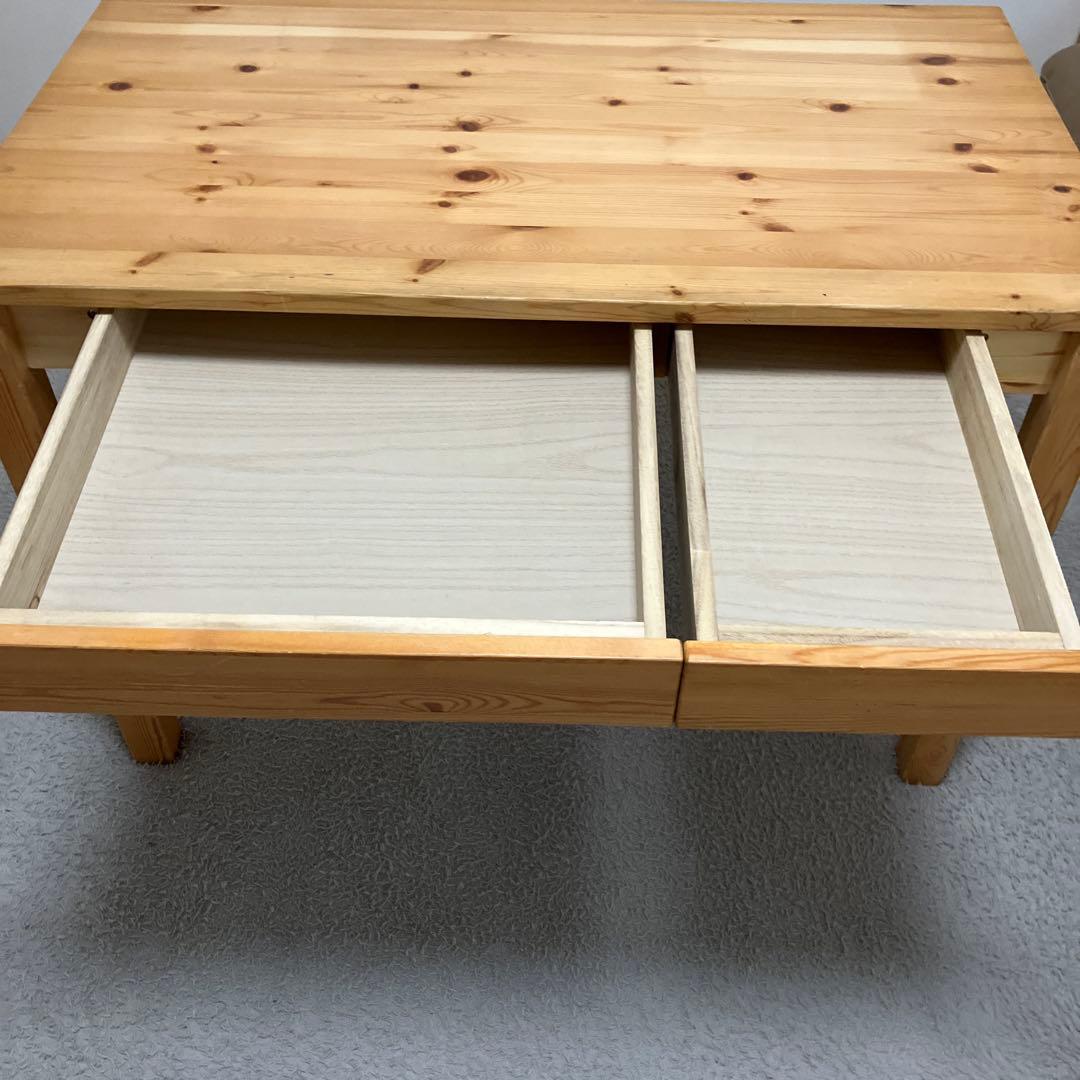 無印良品　学習机　パイン材　パソコンディスク