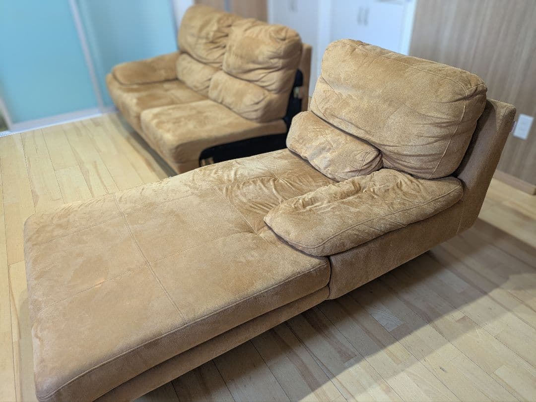 ②　関家具　リラックスフォーム　トレビソ　スモールカウチ左　キャメル