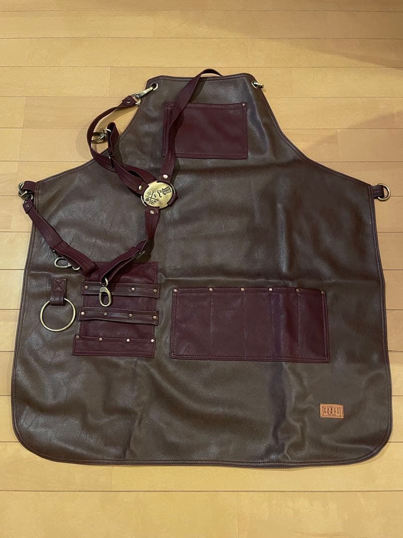 レザー製ダークブラウンエプロン FANCY JENTS