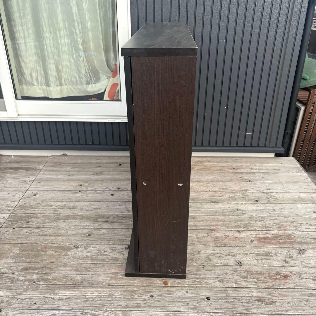 北欧レトロ 4段 スライド扉 木製ブックシェルフ 木製ラック 本棚 飾り棚