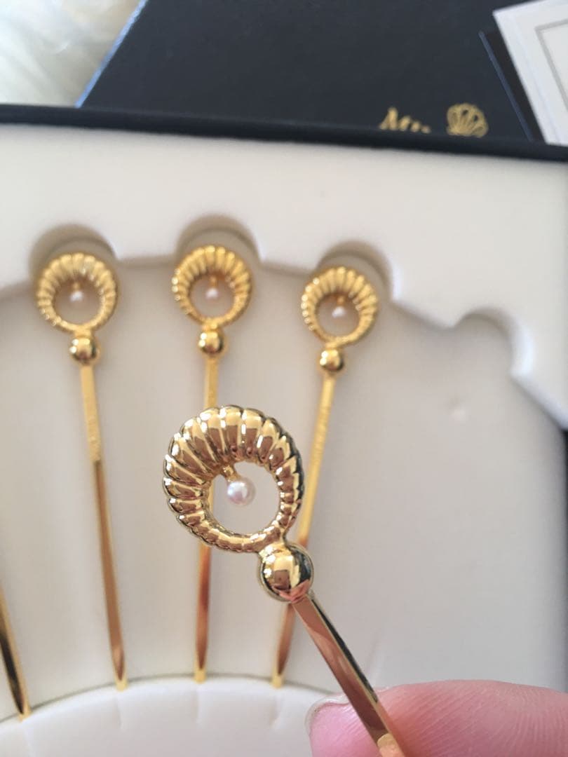 MIKIMOTO パール付き 菓子楊枝 5本セット