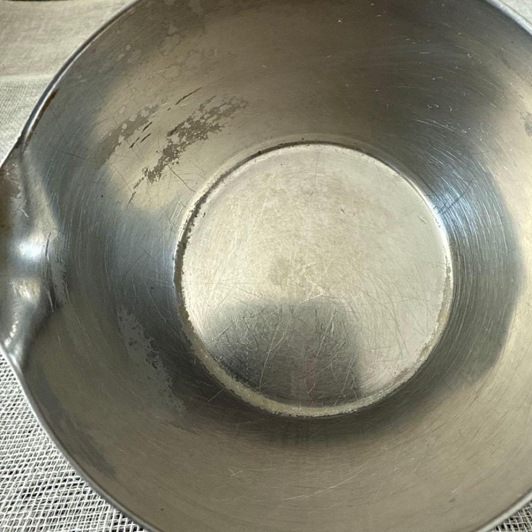 北欧　デンマーク　アンティークのステンレス製片手鍋 木製ハンドル付き