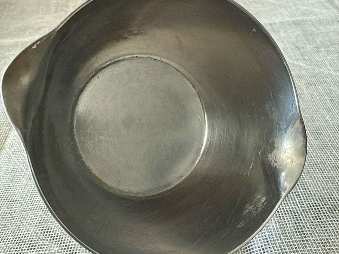 北欧　デンマーク　アンティークのステンレス製片手鍋 木製ハンドル付き