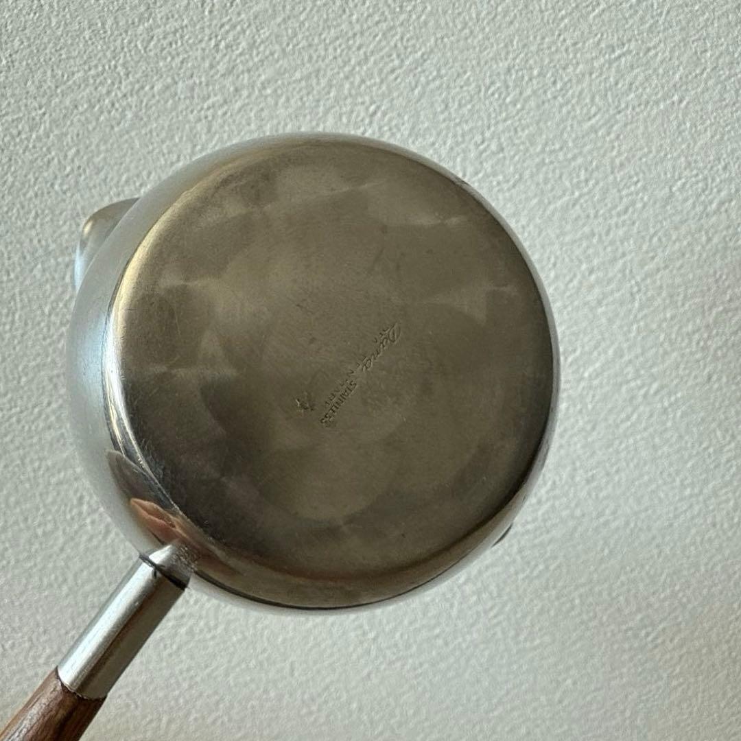 北欧　デンマーク　アンティークのステンレス製片手鍋 木製ハンドル付き