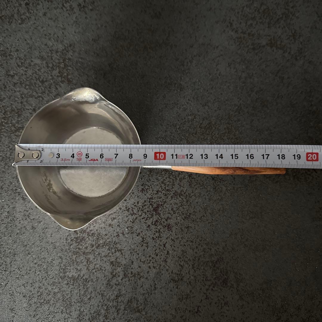 北欧　デンマーク　アンティークのステンレス製片手鍋 木製ハンドル付き