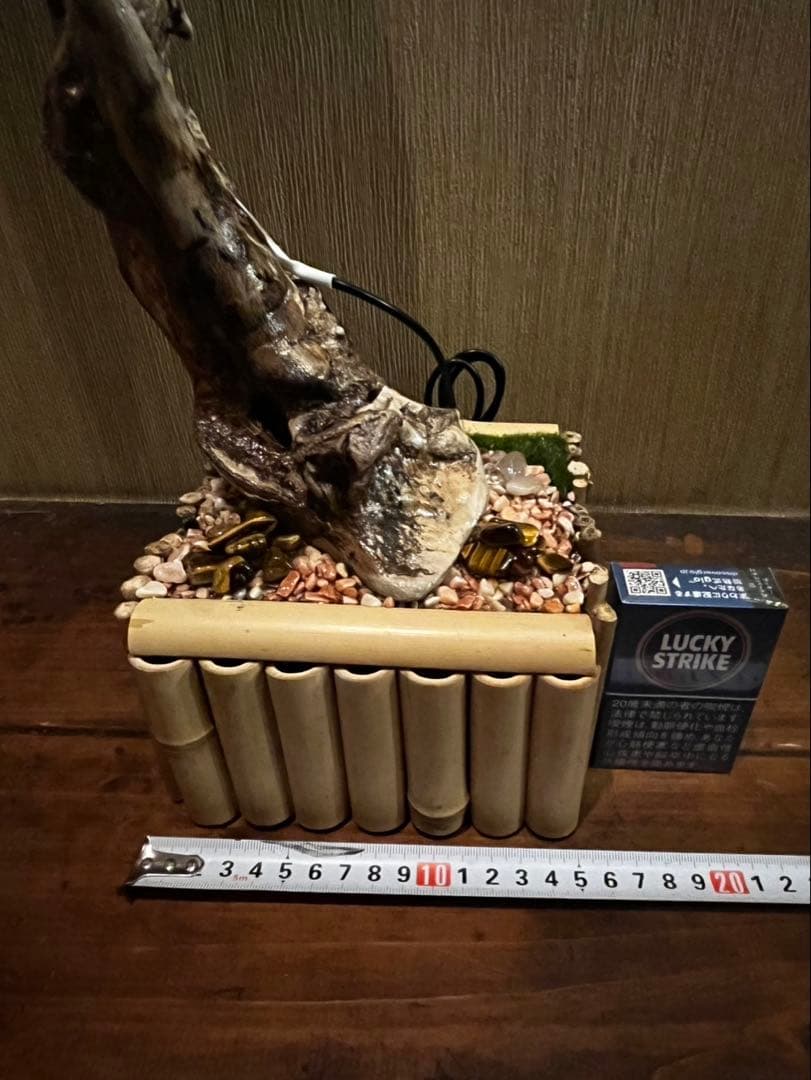 【一点物】流木LEDスタンドライト｜高さ90cm｜天然流木×レジン土台｜間接照明