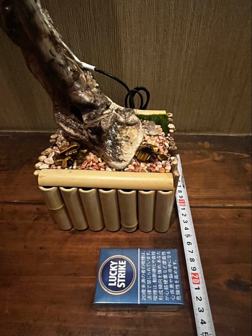 【一点物】流木LEDスタンドライト｜高さ90cm｜天然流木×レジン土台｜間接照明