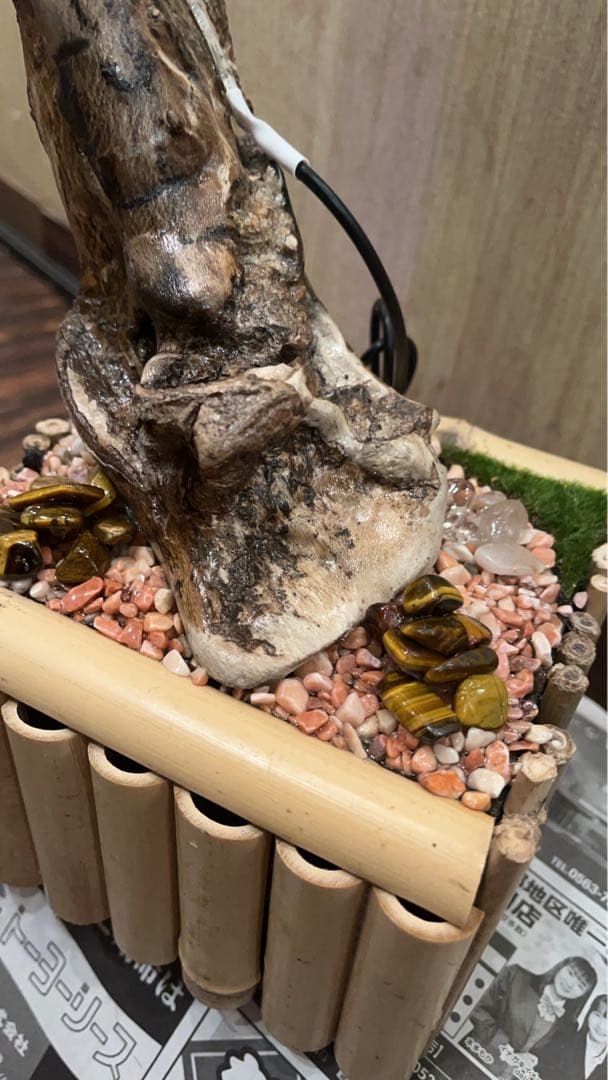 【一点物】流木LEDスタンドライト｜高さ90cm｜天然流木×レジン土台｜間接照明