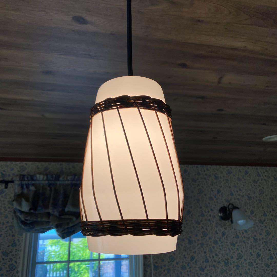 天井照明　和モダン　乳白ガラス　昭和レトロ　ペンダントライト