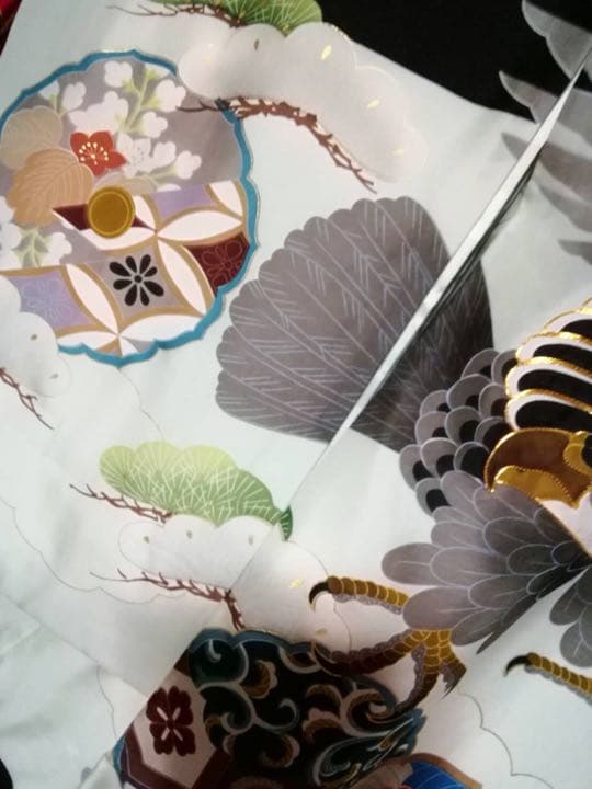 男の子用・3歳向け・お宮参り・表側正絹・手書きのお着物・長襦袢付き