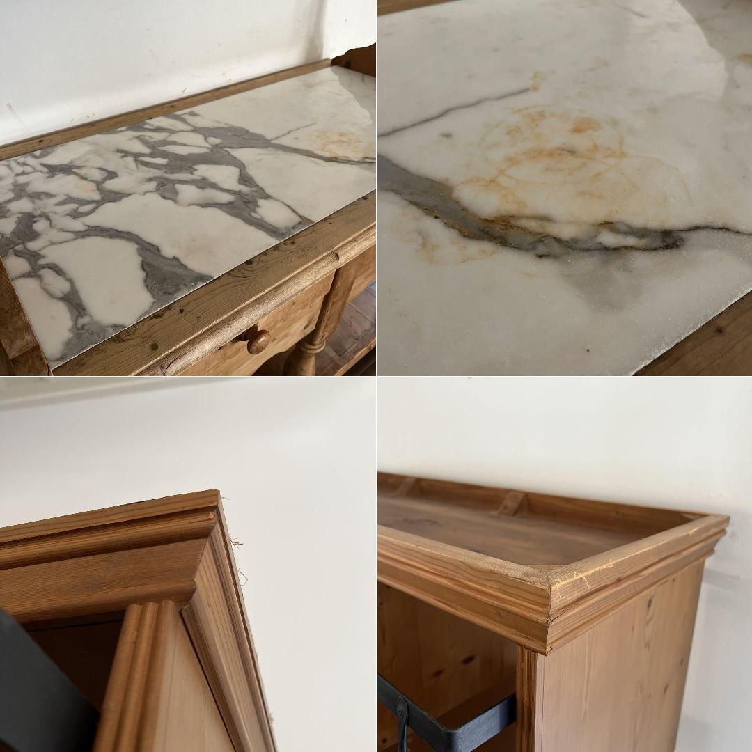 k991r116 フレンチアンティークのカフェキャビネット オールドパイン無垢材