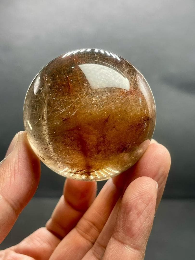 AAAA級天然ゴールドルチルクォーツ丸玉B0101/YS/95242/1680A