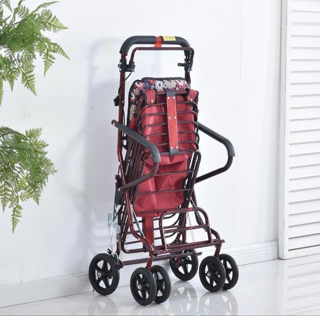【新品未使用】【組立済】座れるシルバーカー 買い物カート 高齢者 介護 手押し車