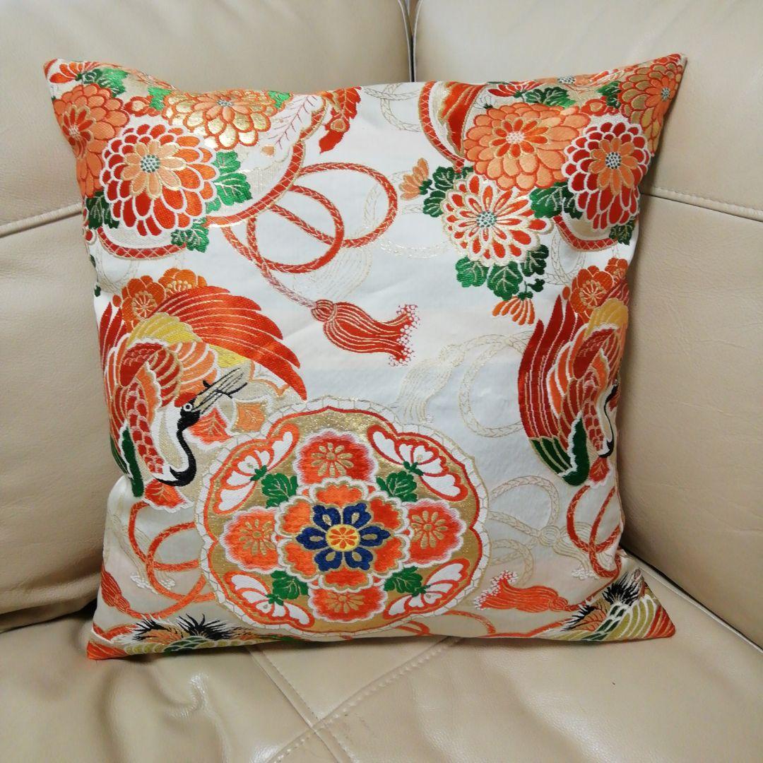 豪華 クッション(大) 高級正絹丸帯(婚礼贈答用反物使用)新品未使用