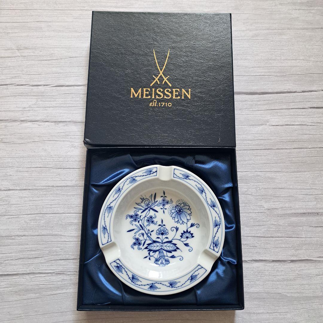 【新品未使用箱付き】MEISSEN 花柄 陶磁器 置き型　灰皿
