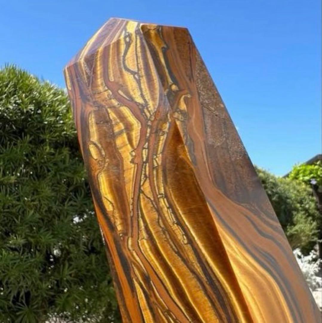 ☆超大型 激レアサイズ☆素敵な色合いと模様☆アイアンタイガーアイ 六角柱 天然石