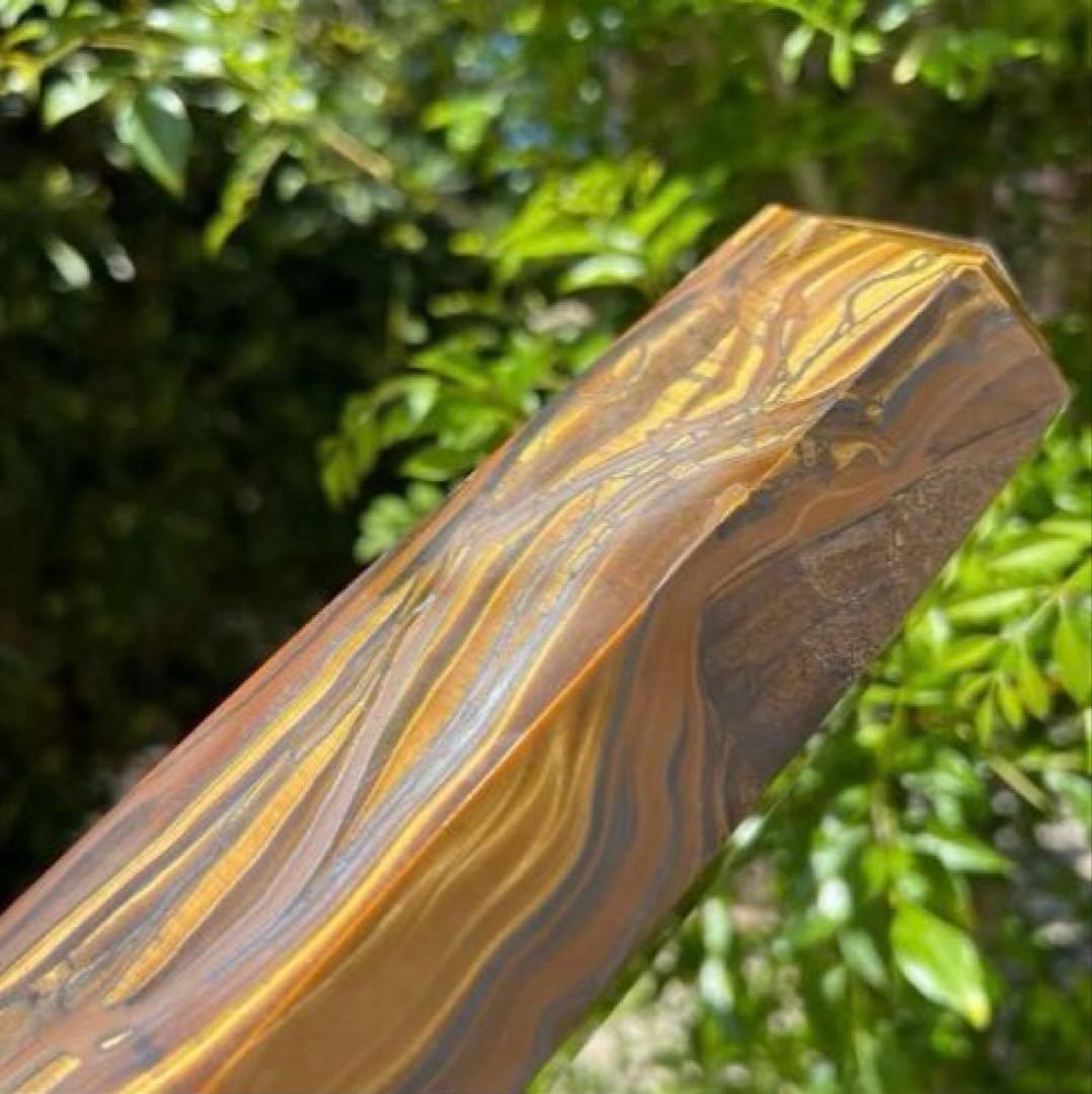 ☆超大型 激レアサイズ☆素敵な色合いと模様☆アイアンタイガーアイ 六角柱 天然石