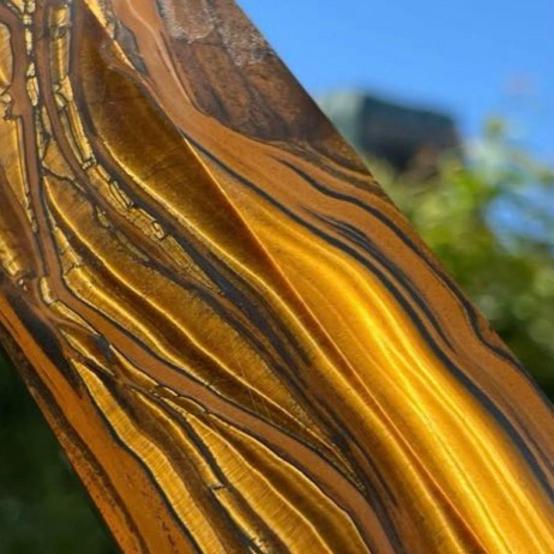 ☆超大型 激レアサイズ☆素敵な色合いと模様☆アイアンタイガーアイ 六角柱 天然石