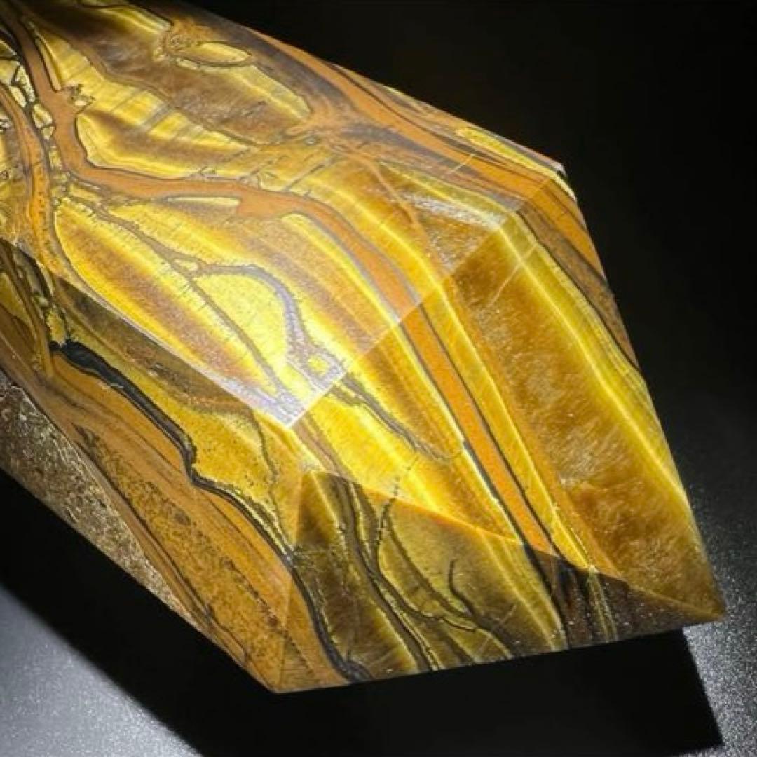 ☆超大型 激レアサイズ☆素敵な色合いと模様☆アイアンタイガーアイ 六角柱 天然石