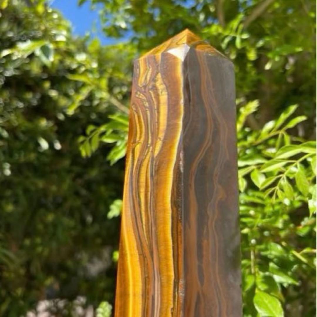 ☆超大型 激レアサイズ☆素敵な色合いと模様☆アイアンタイガーアイ 六角柱 天然石