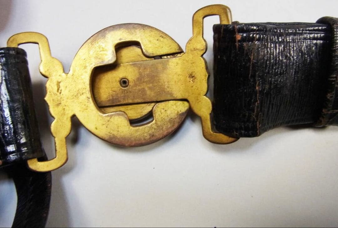 旧日本軍海軍士官用剣帯 帝国海軍連合艦隊短剣ベルト軍艦陸