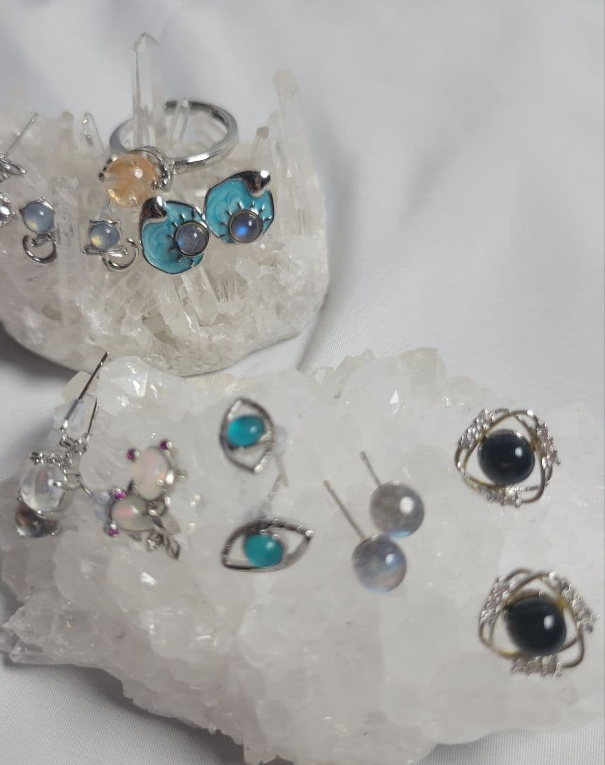 m 天然石 ピアスセット